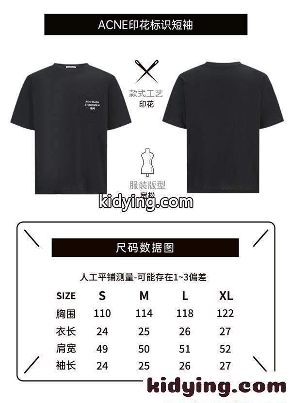 ポケット刺繍ロゴ Tシャツ 半袖 ブラック ベーシック ミニマル ACNE STUDIOS アクネ ストゥディオズ スーパーコピー-6