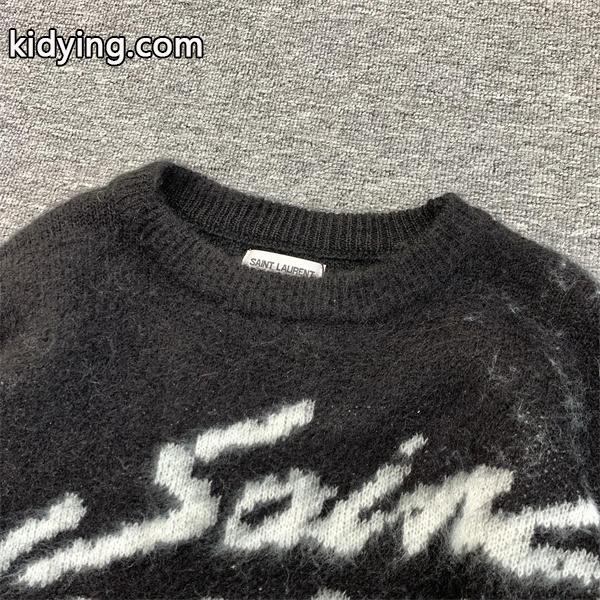 ブラック アートロゴ ニットセーター サンローラン SAINT LAURENT スーパーコピー 秋冬デザイン話題-2