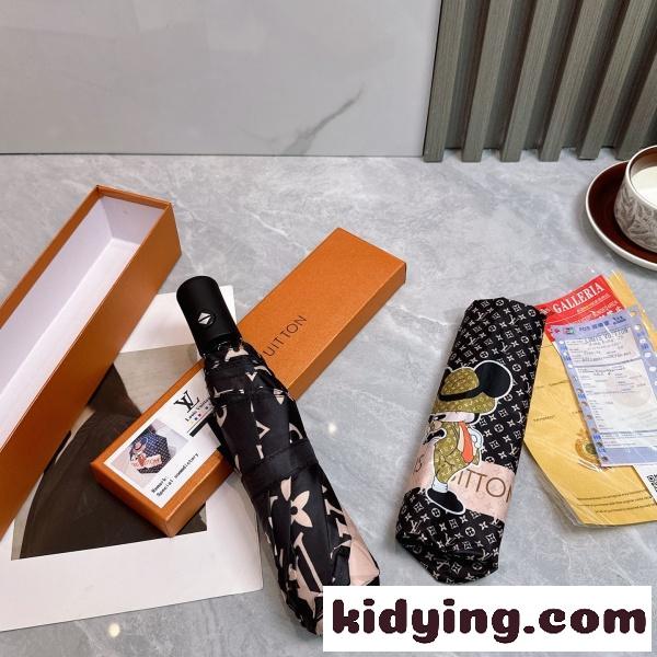 2026新作 LOUIS VUITTON 激安 ルイヴィトン 全自動折りたたみ傘 晴雨兼用 UVカット 遮熱 軽量 ワンタッチ開閉 ギフトBOX付き-6