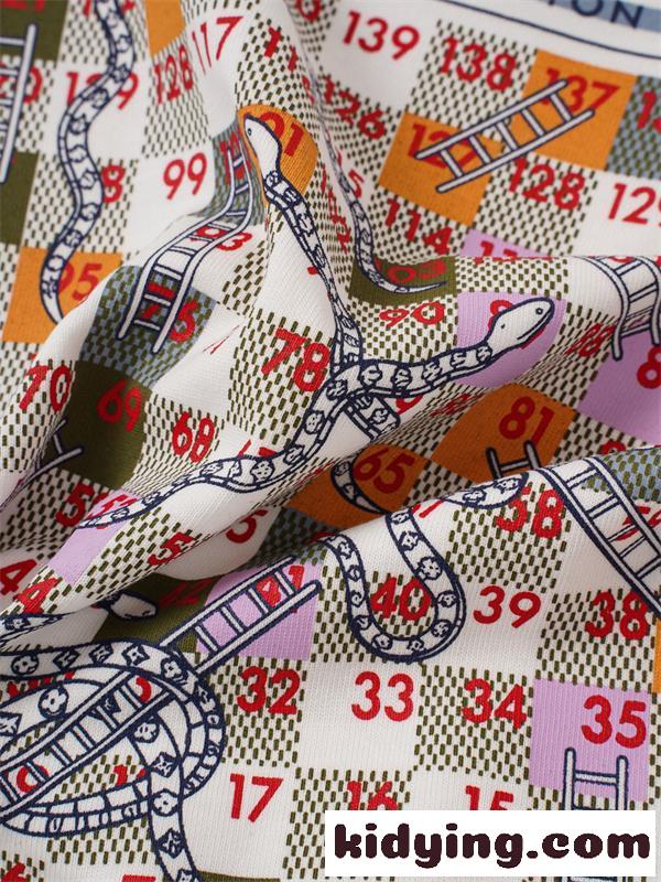 ボードゲーム風 プリント コットン 半袖Tシャツ バックデザイン 上質素材 ルーズフィット メンズ レディース ルイヴィトン コピー Louis Vuitton-5