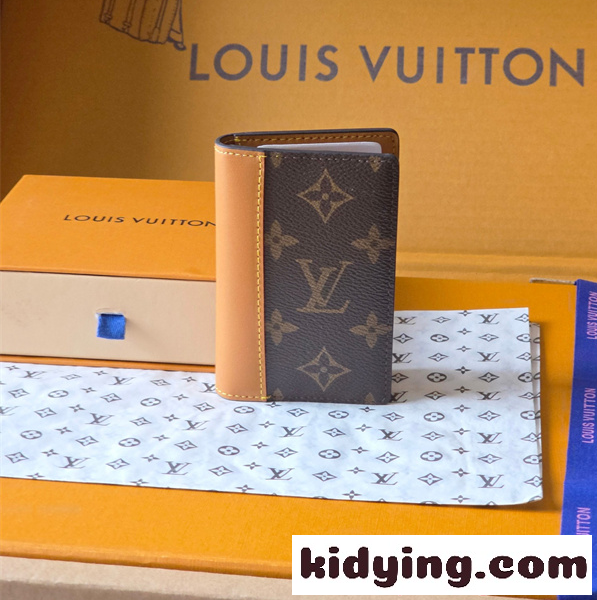 ルイヴィトン Louis Vuitton コピー M14733 カードケース モノグラムマカサー 二つ折りカードホルダー スリム財布 縦型設計 コンパクト収納 メンズ-0