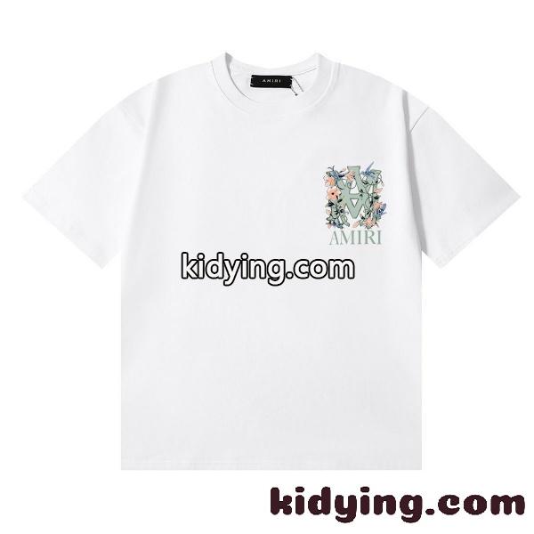 AMIRI アミリ Tシャツ 半袖 バックプリント フラワーモチーフ ロゴデザイン アートグラフィック オーバーサイズ-1