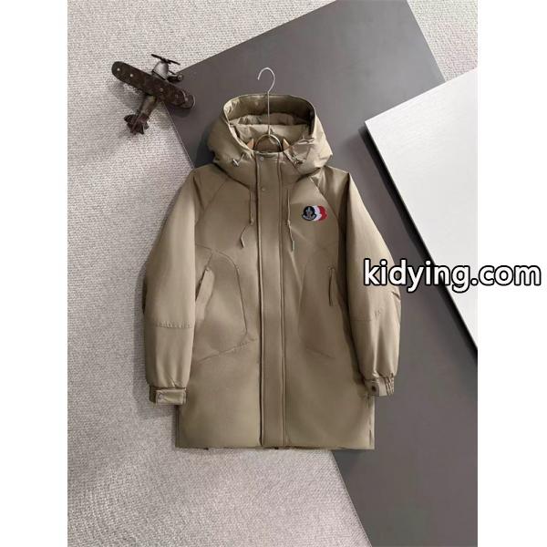 ブラック MONCLER ロング ダウン 連帽 ロゴ 秋冬長期着用 モンクレール 高品質 偽物コート レディース-2