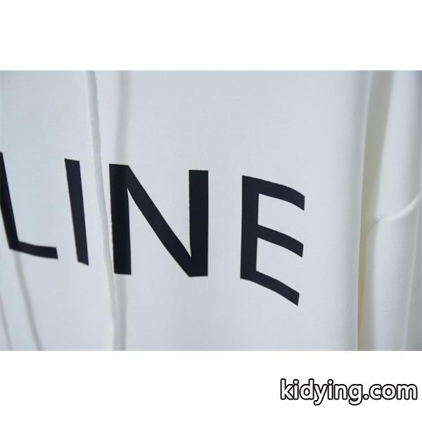 セリーヌ 偽物 CELINE 最新コレクション ネイビーロゴ フーディ スウェット パーカー 季節限定モデル-3