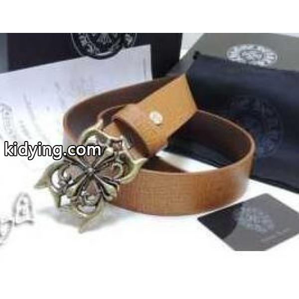 激安大特価安いメンズベルト CHROME HEARTS クロム ハーツ 偽物 ブラウン ゴールドバックル_クロムハーツ CHROME HEARTS_ブランド コピー 激安(日本最大級)-0