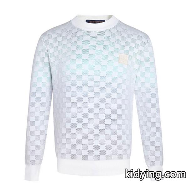 LOUIS VUITTON 路易威登 2025秋冬新作 激安 棋盤格渐变ジャカード クルーネック ニット-0