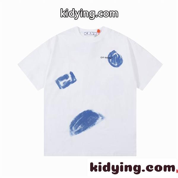 海外でも若者たちに大人気なOff-Whiteオフホワイトtシャツコピー 半袖シャツ メンズクルーネックTシャツ ブラック ホワイト-0
