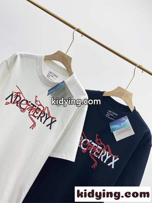 ARCTERYX アークテリクス コピー ホワイト ネイビー配色 プリント 半袖Tシャツ 軽やか素材 ストリート-4