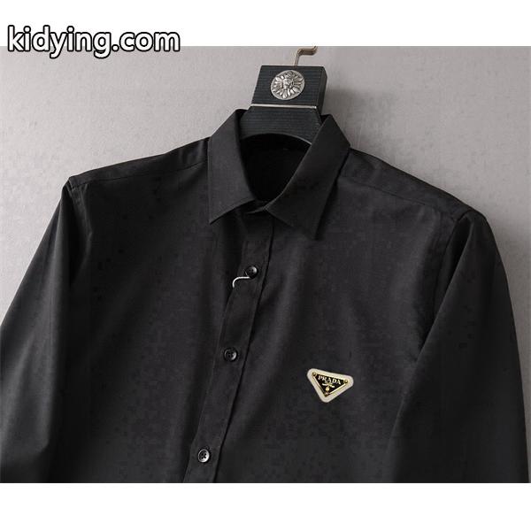 PRADA プラダ コピー モード感 ワンポイント 洗練 ロングスリーブ シャツ-3