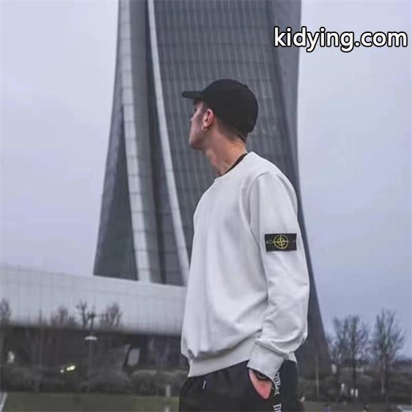 ストーンアイランド STONE ISLAND コピー ロゴパッチ スウェットシャツ クルーネック メンズ カジュアル ホワイト-0