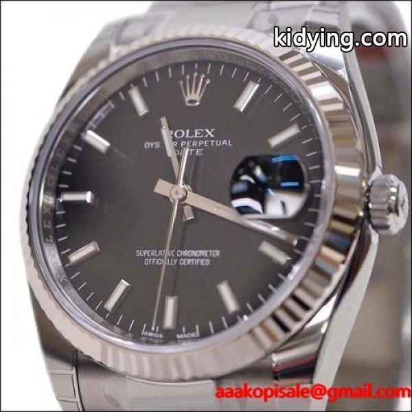ロレックス ROLEX オイスターパーペチュアルデイト34mm 腕時計 115234 メンズ 自動巻き ブラックxシルバー ブレスレットベルト 生活防水 インデックスバー :d5000137:UPRISE Yahoo!ショップ - 通販ショッピング-0