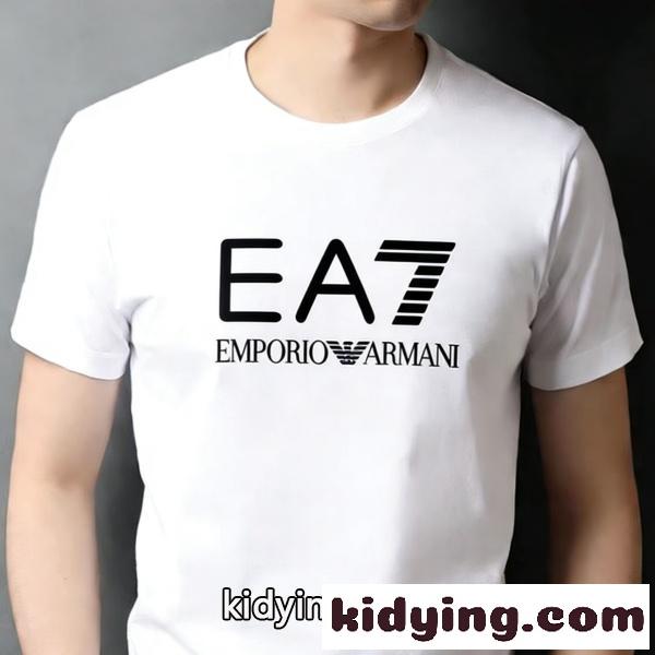 EA7 コピー EMPORIO ARMANI エンポリオアルマーニ ビッグロゴプリント 半袖Tシャツ スポーツラグジュアリー 軽快フィット 2026新作-2