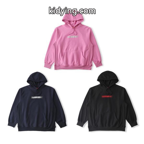 Supreme コピー 激安 シュプリーム × スワロフスキー コラボ FW25 Motion Logo パーカー フーディ 幻影クリスタルロゴ ストリート 男女兼用 高品質コットン 裏起毛 スウェット-4