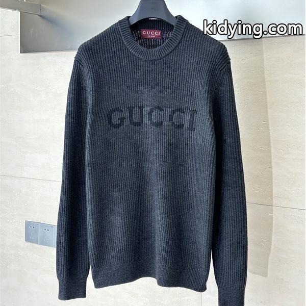 GUCCI 偽物 ロゴ入り クラシック リブ編み クルーネック ニット セーター カジュアル 長袖 グッチ-0