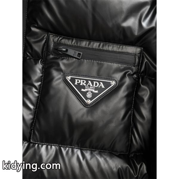冬映えライトグレーカラー 上品暖か 2025秋冬快適 人気 PRADA プラダ スーパーコピー ダウンジャケット-3