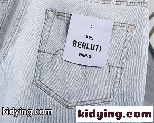 Berluti 美脚 スリムフィット ベルルッティ コピー デニムパンツ ライトブルー シンプル カジュアル-7