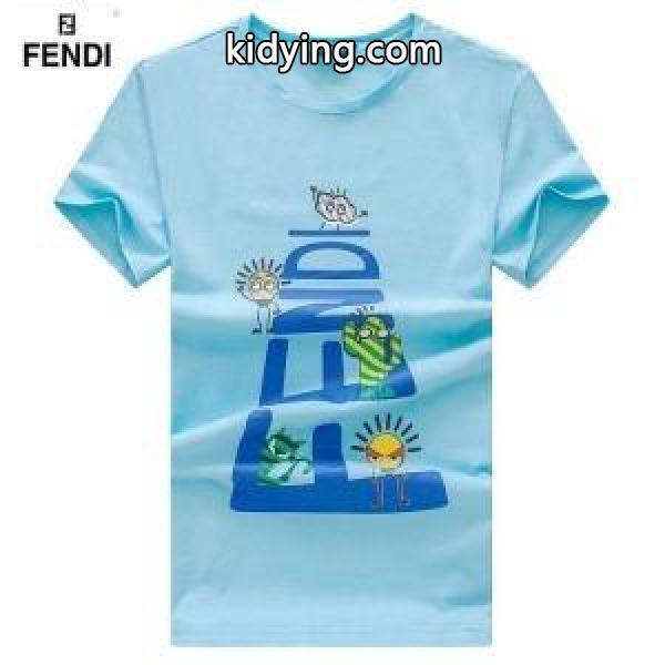 限定セール新作登場質感のいいTシャツ夏場トップスきれいなプリント黒白赤色ブルーFENDIフェンディ tシャツ コピー-2
