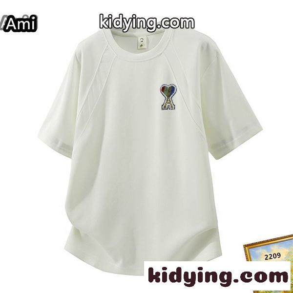 AMI PARISアミ パリス tシャツコピー【2026新作】オーガニックコットン100% 接触冷感 夏用半袖-2