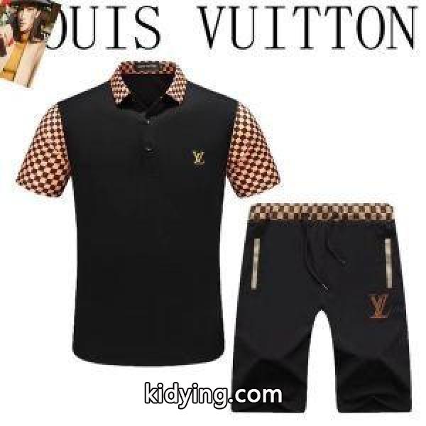 手元に在庫ありヴィトン t シャツ コピーLOUIS VUITTON スーパーブランドコピーブラック白ポロシャツメンズ-0