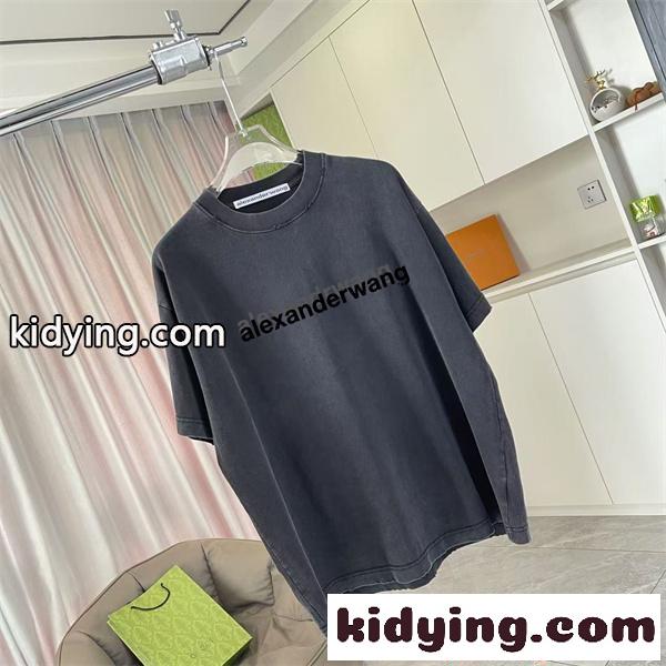 アレキサンダーワン コピー ロゴTシャツ Alexander wang ミニマルデザイン オーバーフィット シンプル-3