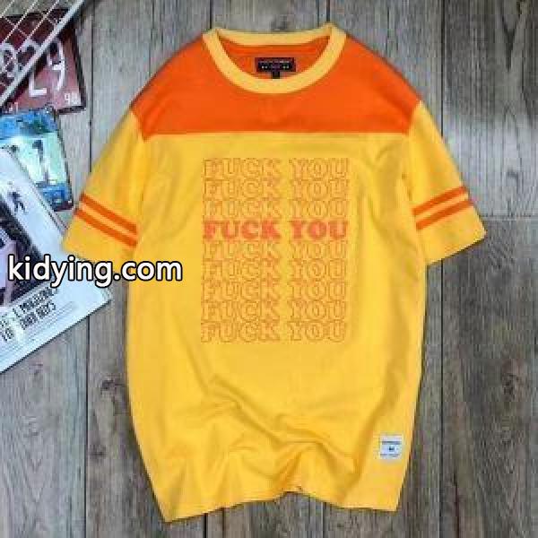超人気タレントSUPREMEシュプリームコピー代引き 男女兼用半袖tシャツコピー FUCK YOU英字付き ブラック ホワイト イエロー ライトブルー-1