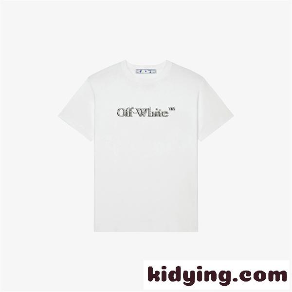 胸元ロゴ入り きれいめカジュアル 普段使い OFF-WHITE オフホワイト コピー カットソー 好評モデル-1