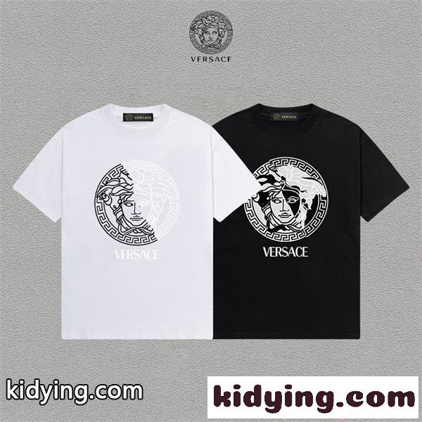 ヴェルサーチ コピー 存在感 プリント ホワイト 半袖 Tシャツ モード ラグジュアリー 映え VERSACE-3