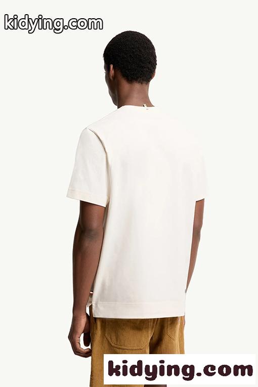 ホワイト ブラック 半袖Tシャツ MONCLER GRENOBLE モンクレール グルノーブル コピー 胸元ロゴプリント クルーネック シンプルカジュアル-3