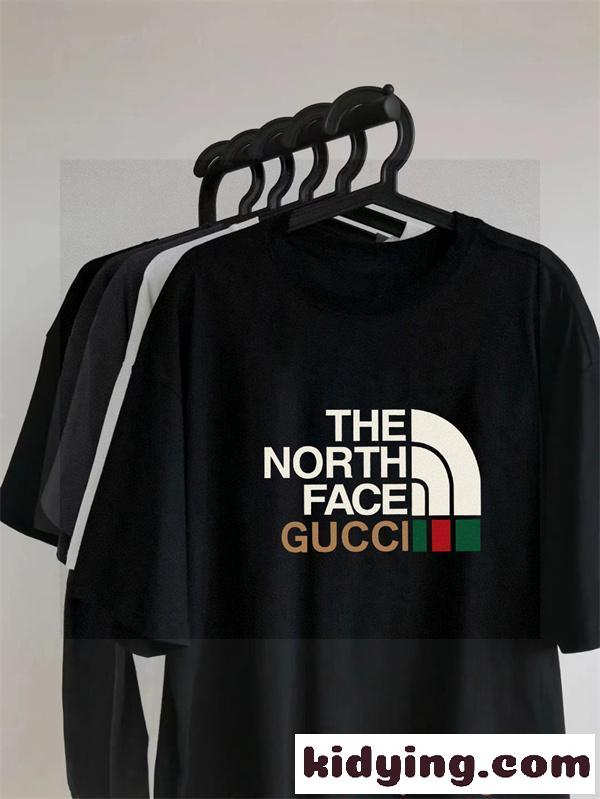 Gucci&TNFコラボグッチtシャツコピー&2026激安ユニセックスオーバーサイズ上品オシャレコーデ-6