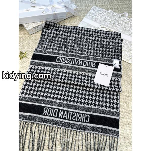 DIOR ディオール コピー クラシック千鳥格子 ストール モノトーン 上品-5
