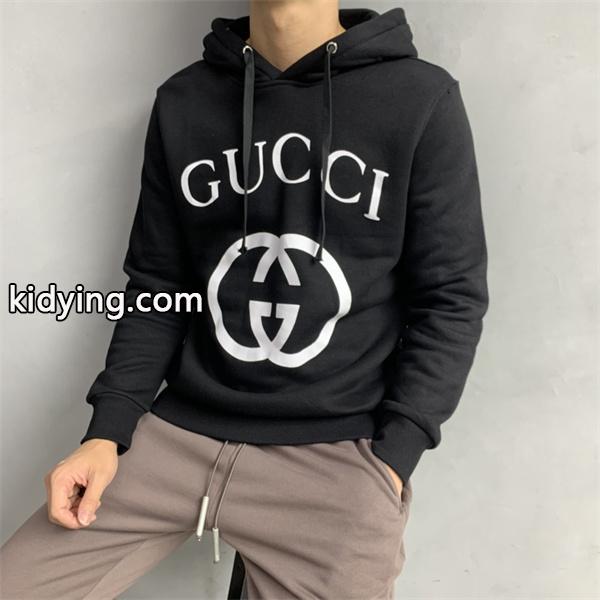 ダブル G ロゴ ブラック グッチ パーカー ユニセックス クラシック GUCCI スーパーコピー-7