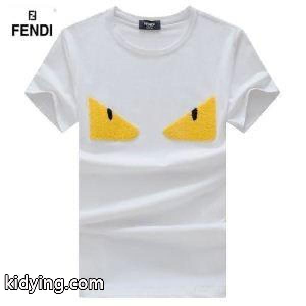 新作入荷セール相性抜群定番ロゴプリントｔシャツ半袖メンズ夏服黒白赤色グレーFENDIフェンディ t シャツ コピー-3