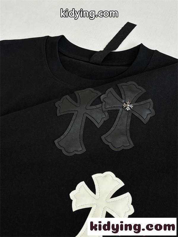 Chrome Hearts  ホワイト ブラック クロスクロムハーツ スーパー コピー  Tシャツ 胸ポケット付き カジュアル モード-3