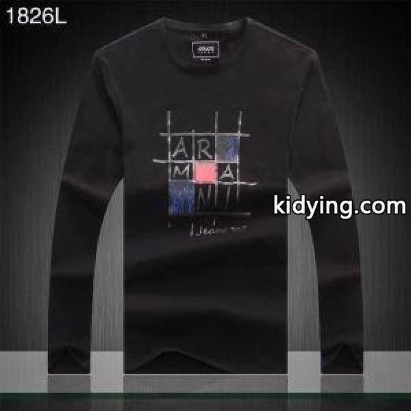 新作入荷セール大活躍男性長袖tシャツフィット機能性アルマーニ tシャツ コピー使いやすい定番ロングtシャツ秋物冬物-1