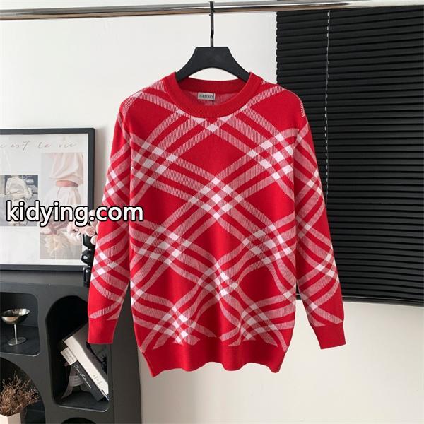 赤色格子柄デザイン 秋冬アクティブ注目 Burberry バーバリー コピー クルーネックニット クオリティ 季節限定モデル-0