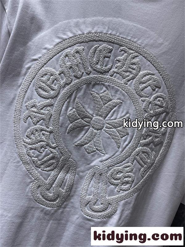 バックプリントTシャツ Chrome Hearts クロムハーツ コピー トーンオンクロス柄 半袖 丸首 ストリートカジュアル-10