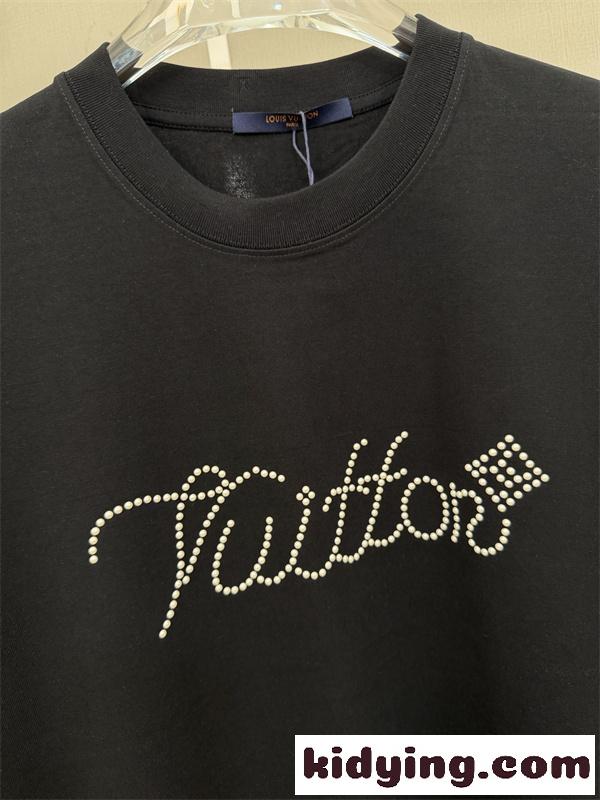 ラインストーンロゴ スクリプトデザイン  売れ筋 LOUIS VUITTON ルイヴィトン コピー 半袖Tシャツ 着映え 即戦力-3