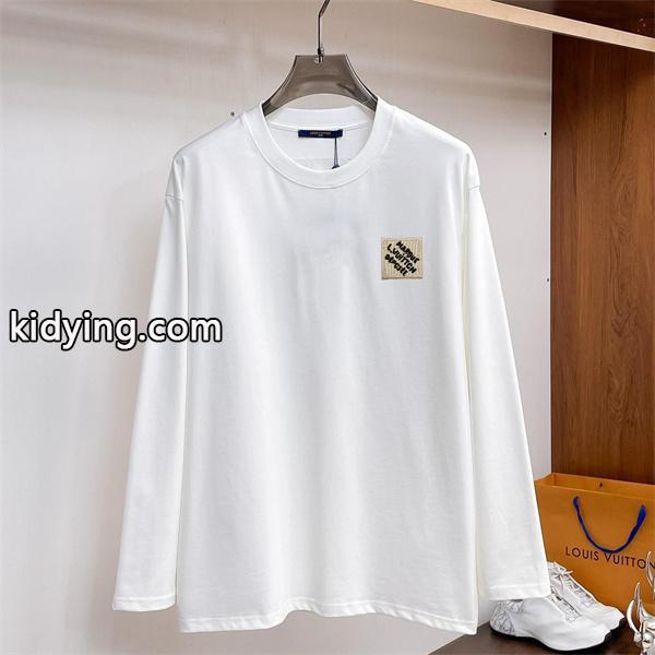 ルイヴィトン コピー モダンスタイル ホワイト 長袖Tシャツ LVスクエアパッチ LOUIS VUITTON-0