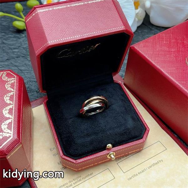 トリニティカラー 重なりデザイン リング クラシック Cartier カルティエ コピー-6