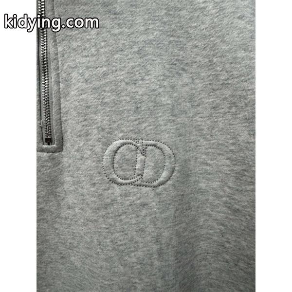 話題沸騰!ハーフジップ パーカー グレー メンズ 万能 DIOR ディオール コピー-4