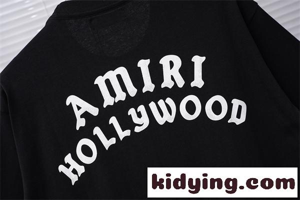 カレッジ風プリント 定番人気 ストリートカジュアル AMIRI アミリ コピー 半袖Tシャツ 旬顔デザイン-10
