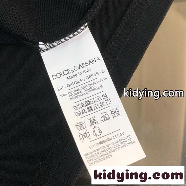 メタルプレート 胸元アクセント ベーシックシルエット DOLCE & GABBANA ドルチェ&ガッバーナ コピー 半袖Tシャツ デイリーファッション-3
