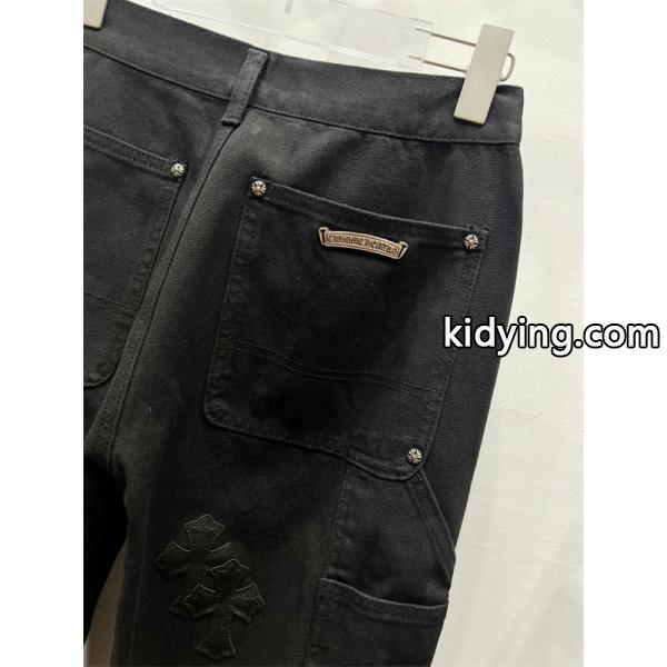 クロムハーツ Chrome Hearts コピー 重厚感 クロス刺繍 無骨シルエット デニムパンツ-4