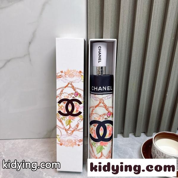 2026新作 CHANEL シャネル 全自動折りたたみ傘 晴雨兼用 UVカット 遮熱 軽量 ワンタッチ開閉 UPF50+ ギフトボックス付き-1