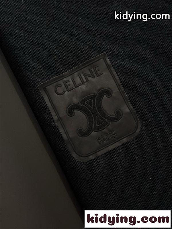 CELINE セリーヌ コピー 人気 ホワイト ゴールド 刺繍 上品 シンプル エレガント 半袖Tシャツ-5