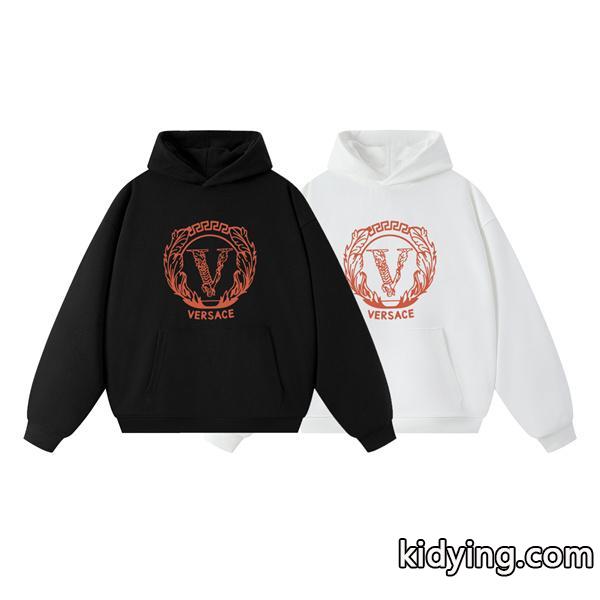 ブラック × ホワイト パーカー ヴェルサーチ VERSACE コピー 2025秋冬必須 人気限定 上質 売れ筋-0