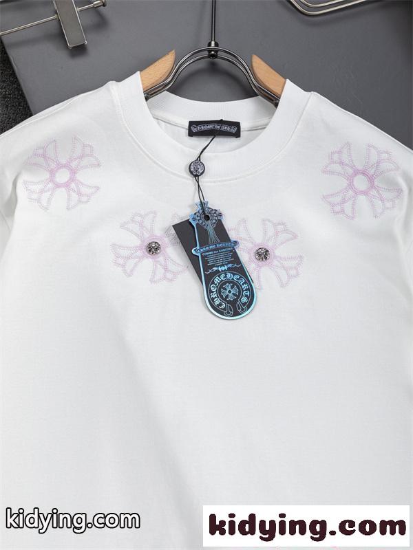 話題 刺繍 ブラック 半袖 CHROME HEARTS Tシャツ アート感 個性 ストリート クロムハーツ コピー-4