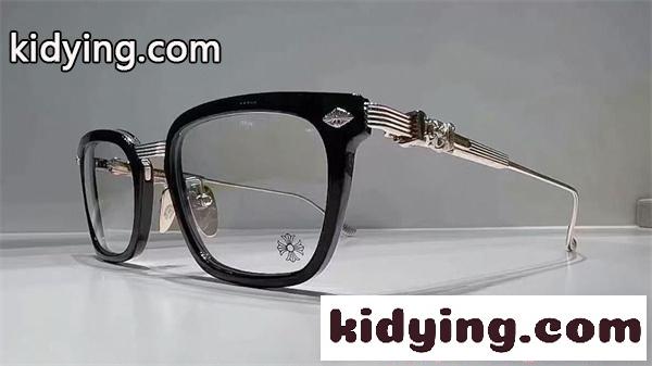 クロムハーツ Chrome Hearts OVERPOKED コピー メガネ フレーム メンズ レディース スクエア ブラック メタルテンプル シルバー装飾 高級アイウェア-6