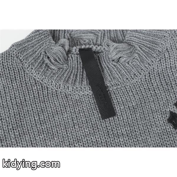 希少モデル グレー ダメージニット トレンド 2025秋冬必須 クロムハーツ スーパーコピー Chrome Hearts ニット-3