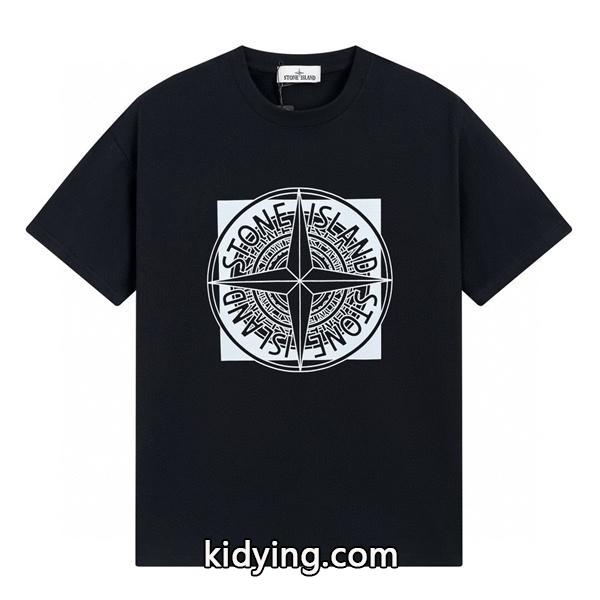 ストーンアイランド 偽物 Tシャツ ホワイト グリーンロゴ デザインプリント メンズ ファッションSTONE ISLAND_スーパーコピーブランド激安通販 専門店-0